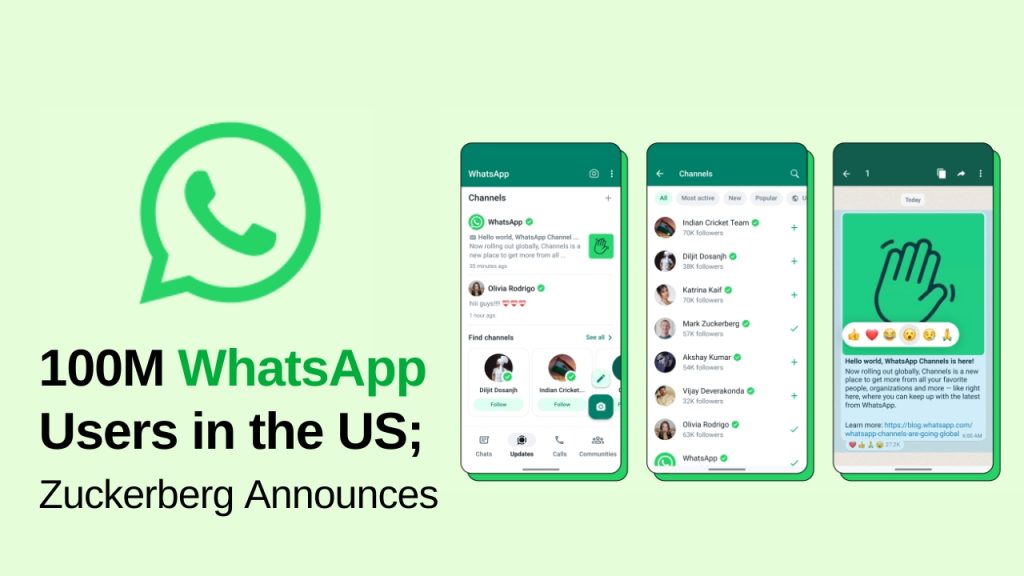 100M WhatsApp Users in the US; Zuckerberg Announces