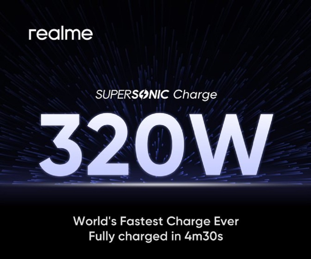 Realme 320W SuperSonic Charge: Fastest Charging Technology