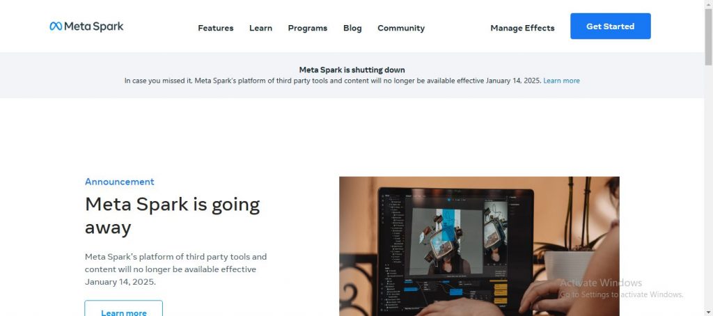 Meta Spark Studio Will Shut Down in 2024